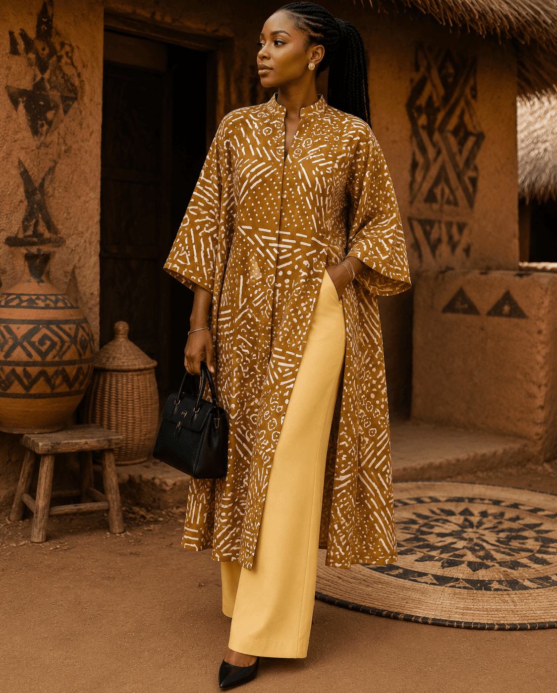 Crop top en bogolan authentique